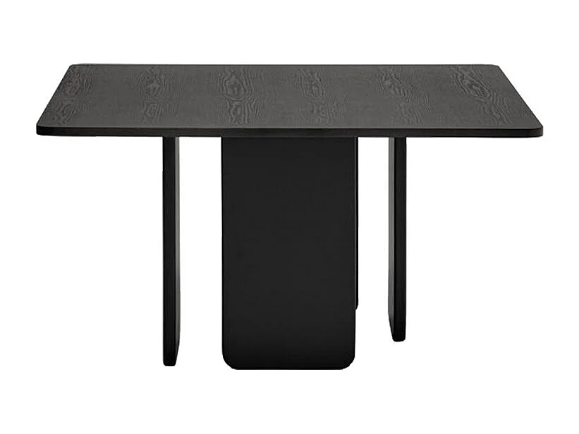 Arq - Table à manger 6 personnes carrée en bois - Couleur - Noir