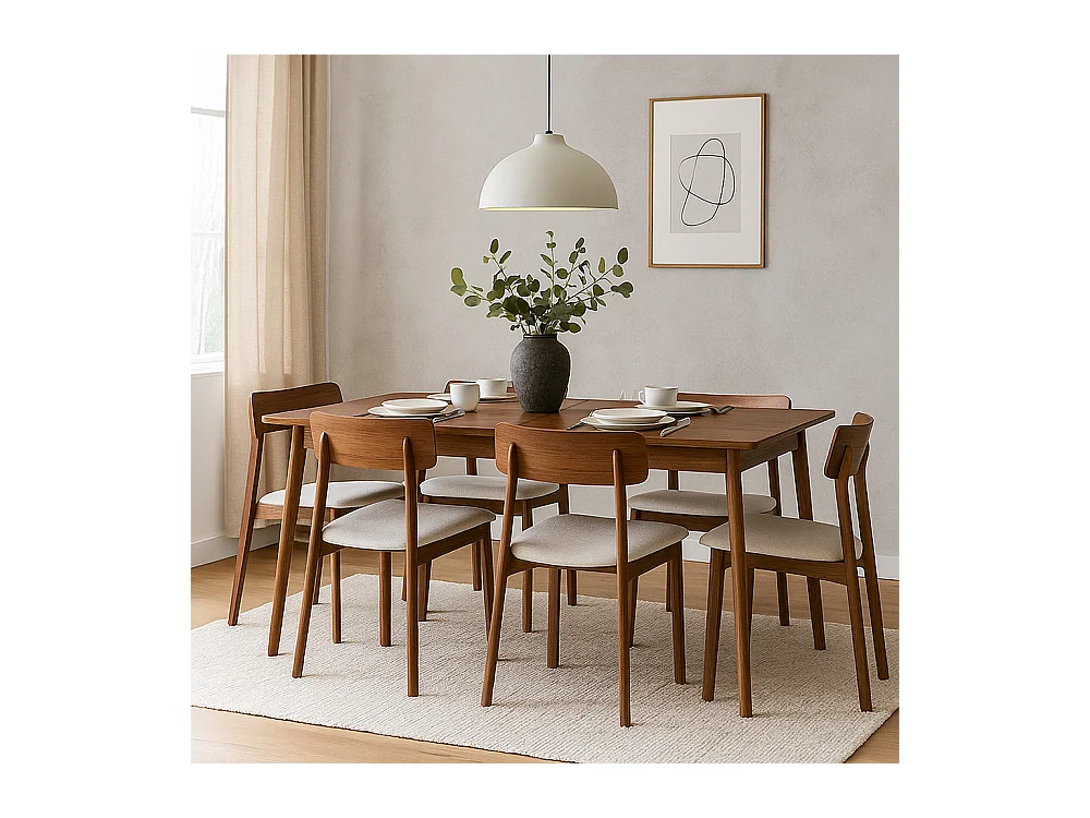 Skoll - Table à manger extensible 4 à 8 personnes 150-200x80cm - Bois foncé