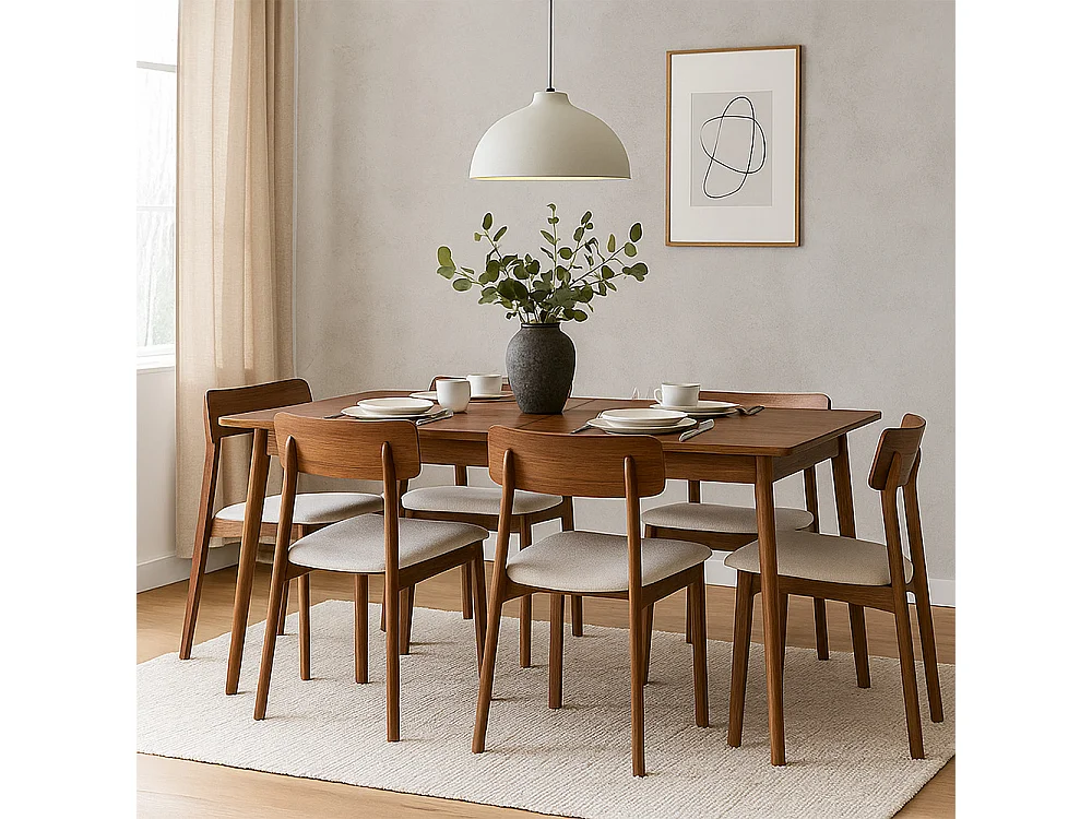 Skoll - Table à manger extensible 4 à 8 personnes 150-200x80cm - Bois foncé