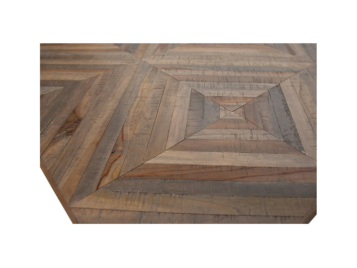 Rhombic - Table à manger 10 personnes en teck recyclé et métal - Naturel