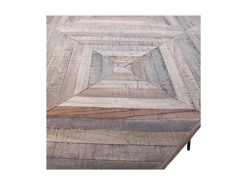 Rhombic - Table à manger 10 personnes en teck recyclé et métal - Naturel