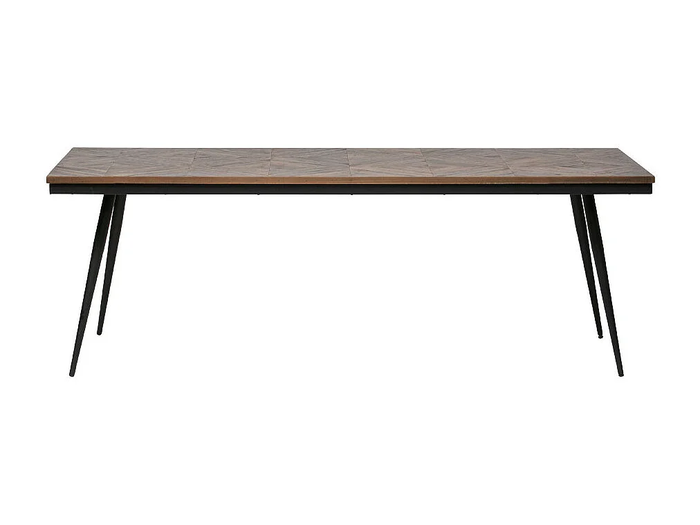 Rhombic - Table à manger 10 personnes en teck recyclé et métal - Naturel