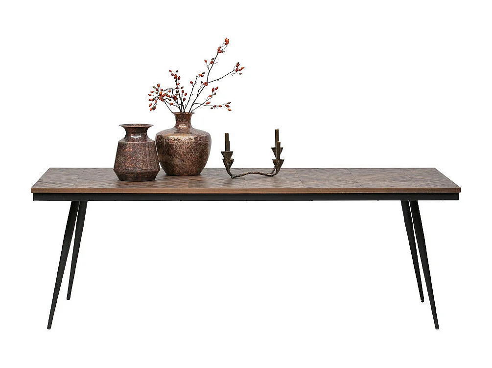 Rhombic - Table à manger 10 personnes en teck recyclé et métal - Naturel