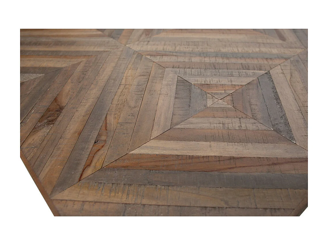 Rhombic - Table à manger 10 personnes en teck recyclé et métal - Naturel