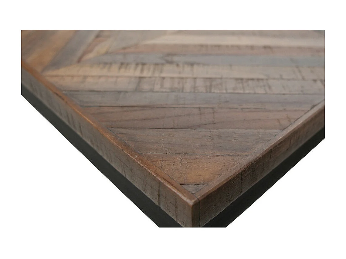 Rhombic - Table à manger 10 personnes en teck recyclé et métal - Naturel