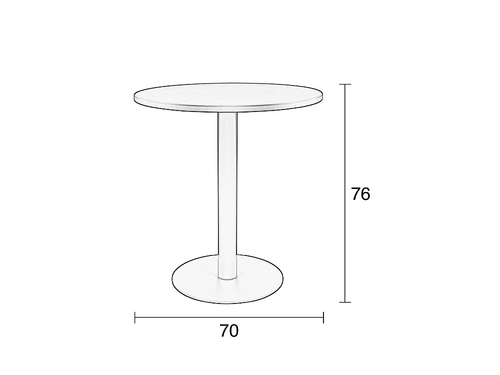 Metsu - Table de bistrot ronde - Couleur - Vert kaki