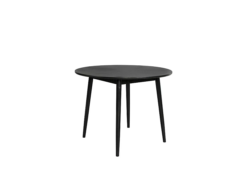 Fabio - Table à manger 4 personnes ronde en bois - Noir