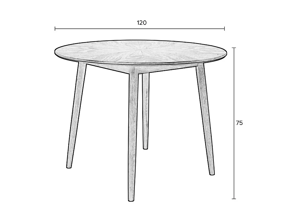 Fabio - Table à manger 4 personnes ronde en bois - Noir