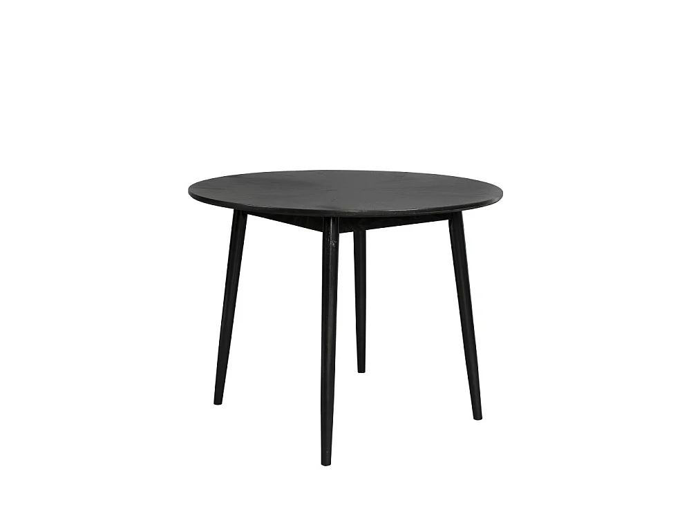 Fabio - Table à manger 4 personnes ronde en bois - Noir