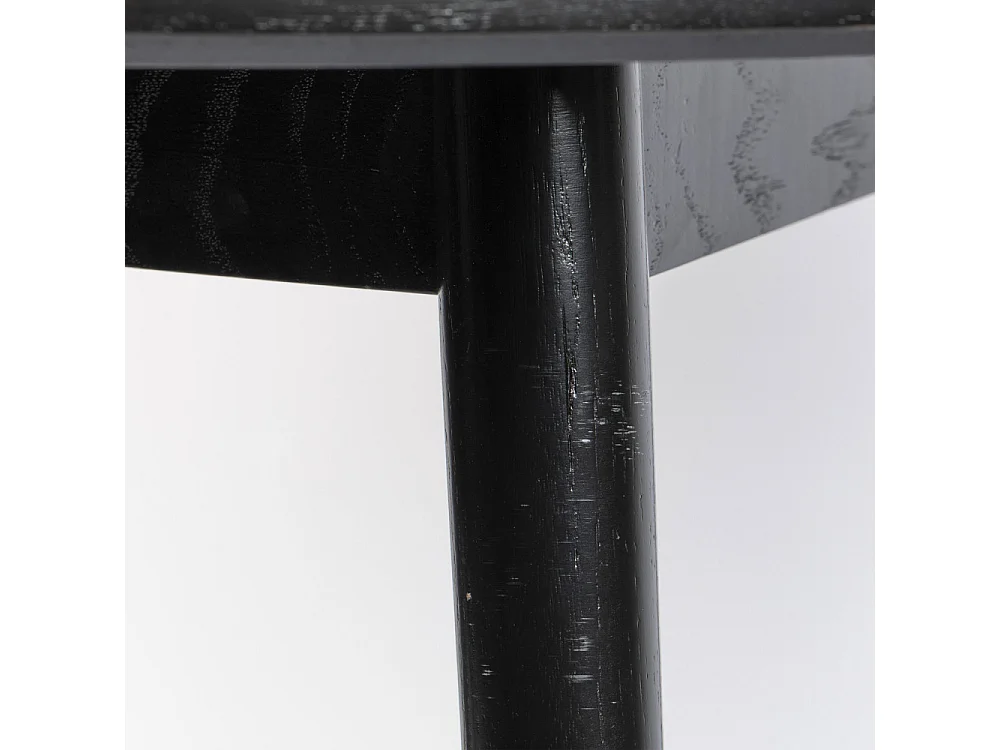 Fabio - Table à manger 4 personnes ronde en bois - Noir