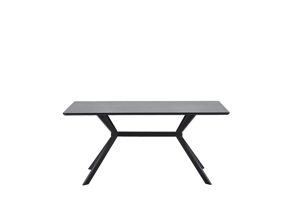 Bruno - Table à manger 6 personnes en bois et métal - Noir