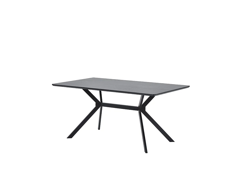 Bruno - Table à manger 6 personnes en bois et métal - Noir