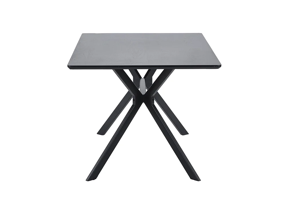 Bruno - Table à manger 6 personnes en bois et métal - Noir