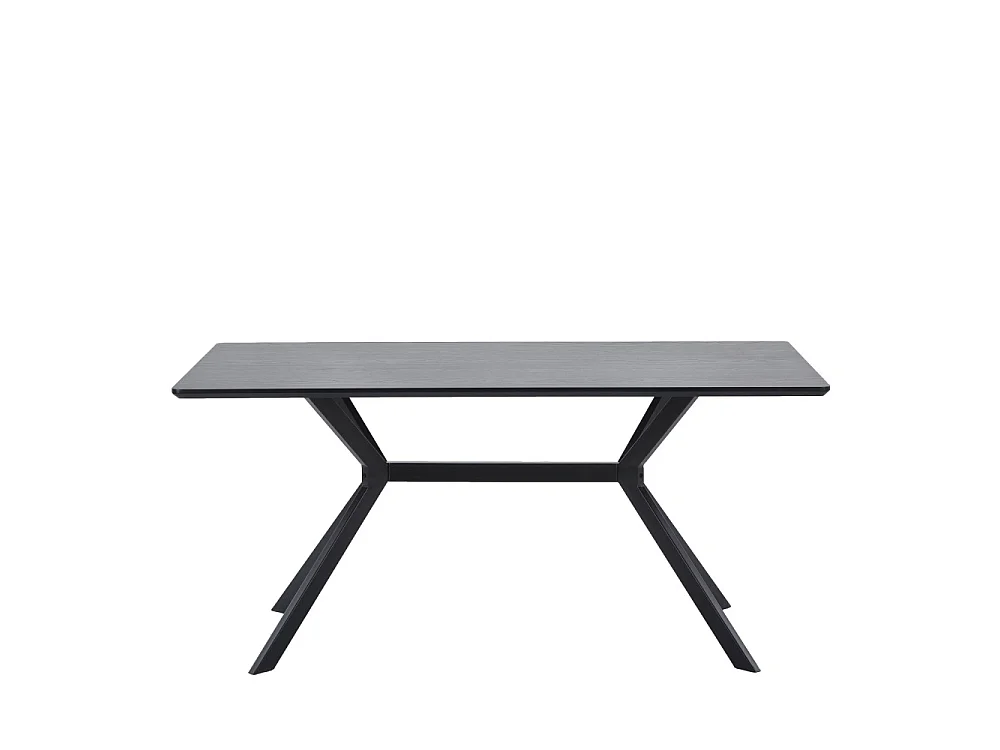 Bruno - Table à manger 6 personnes en bois et métal - Noir