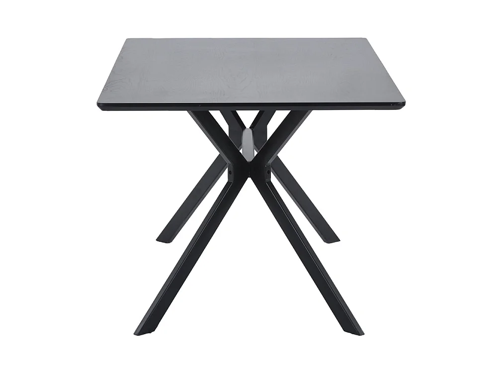 Bruno - Table à manger 6 personnes en bois et métal - Noir