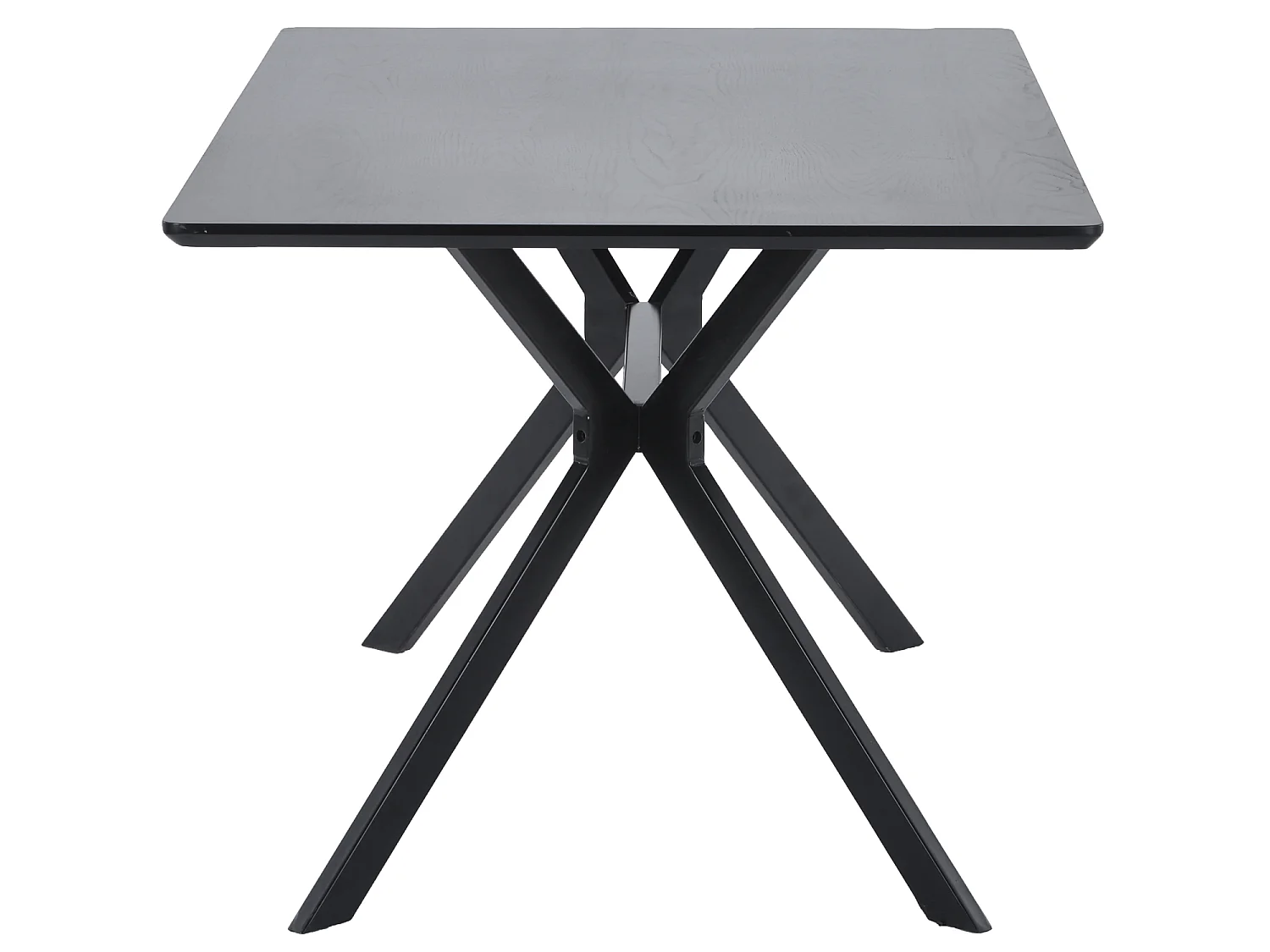 Bruno - Table à manger 6 personnes en bois et métal - Noir