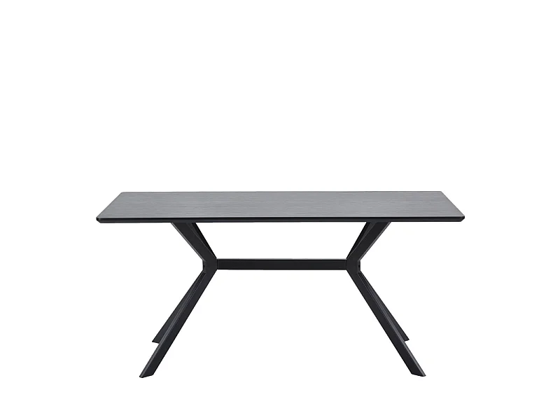 Bruno - Table à manger 6 personnes en bois et métal - Noir