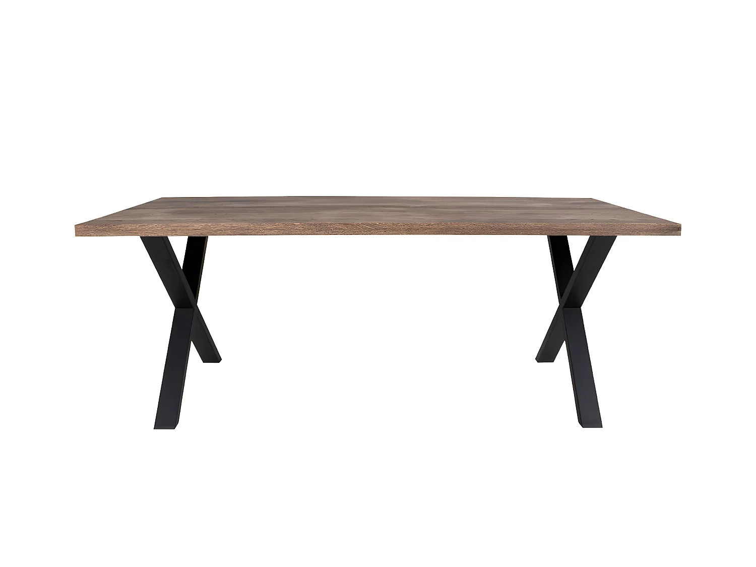 Montpellier - Table à manger en bois et métal - Couleur - Bois foncé / noir