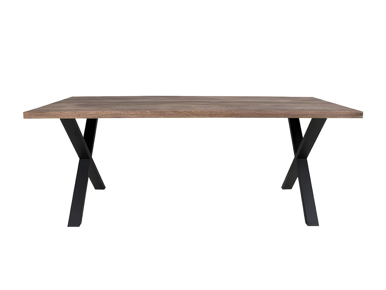 Montpellier - Table à manger en bois et métal - Couleur - Bois foncé / noir