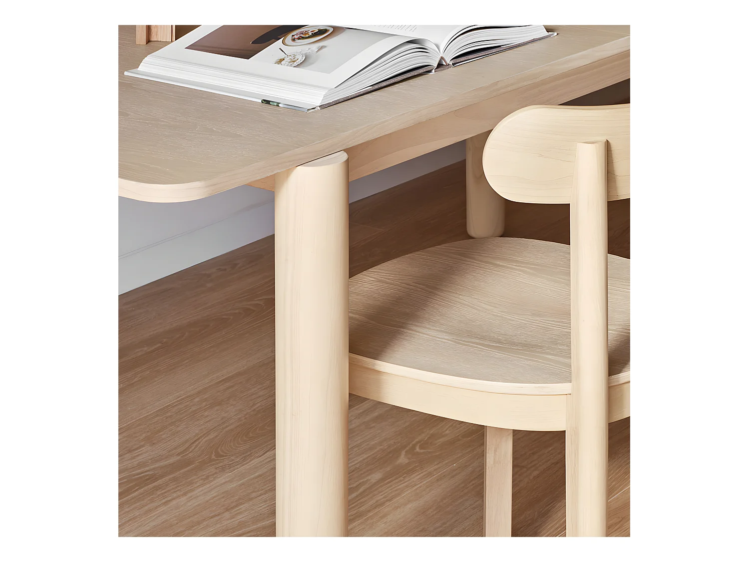 Atlas - Table à manger extensible 6 à 8 personnes en bois 160-200x95cm - Bois clair