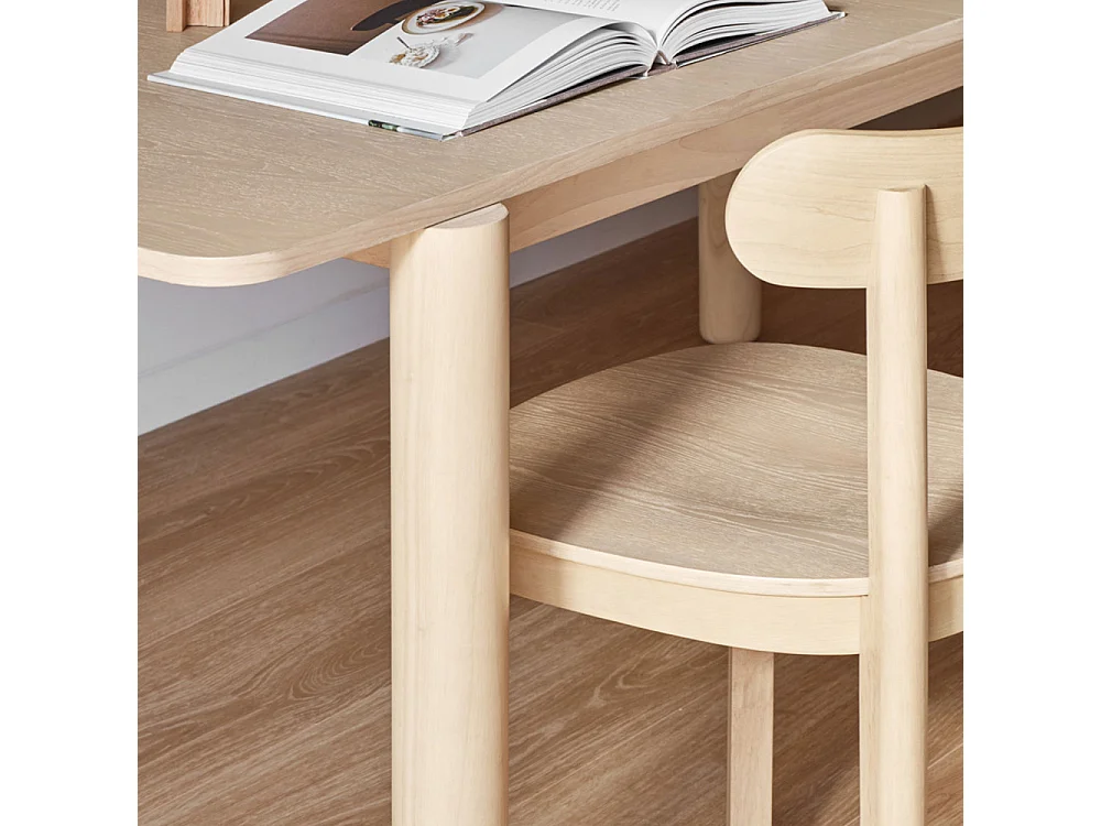 Atlas - Table à manger extensible 6 à 8 personnes en bois 160-200x95cm - Bois clair