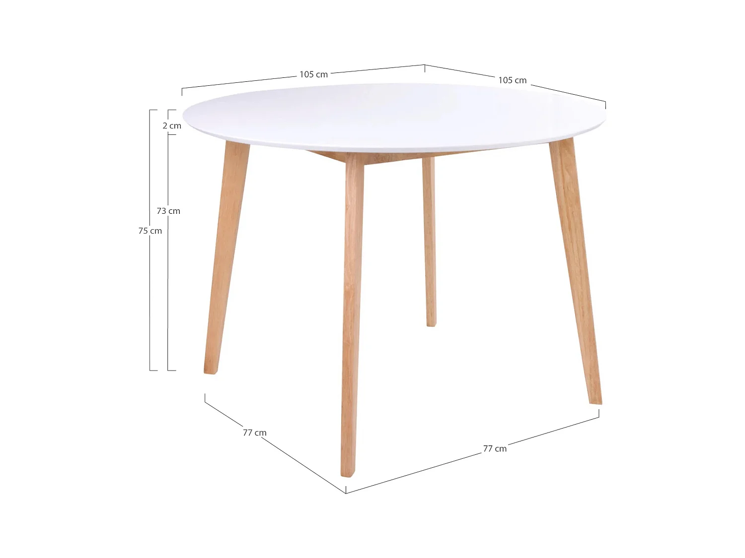 Table ronde VOJENS – Élégance scandinave et convivialité au quotidien-Blanc