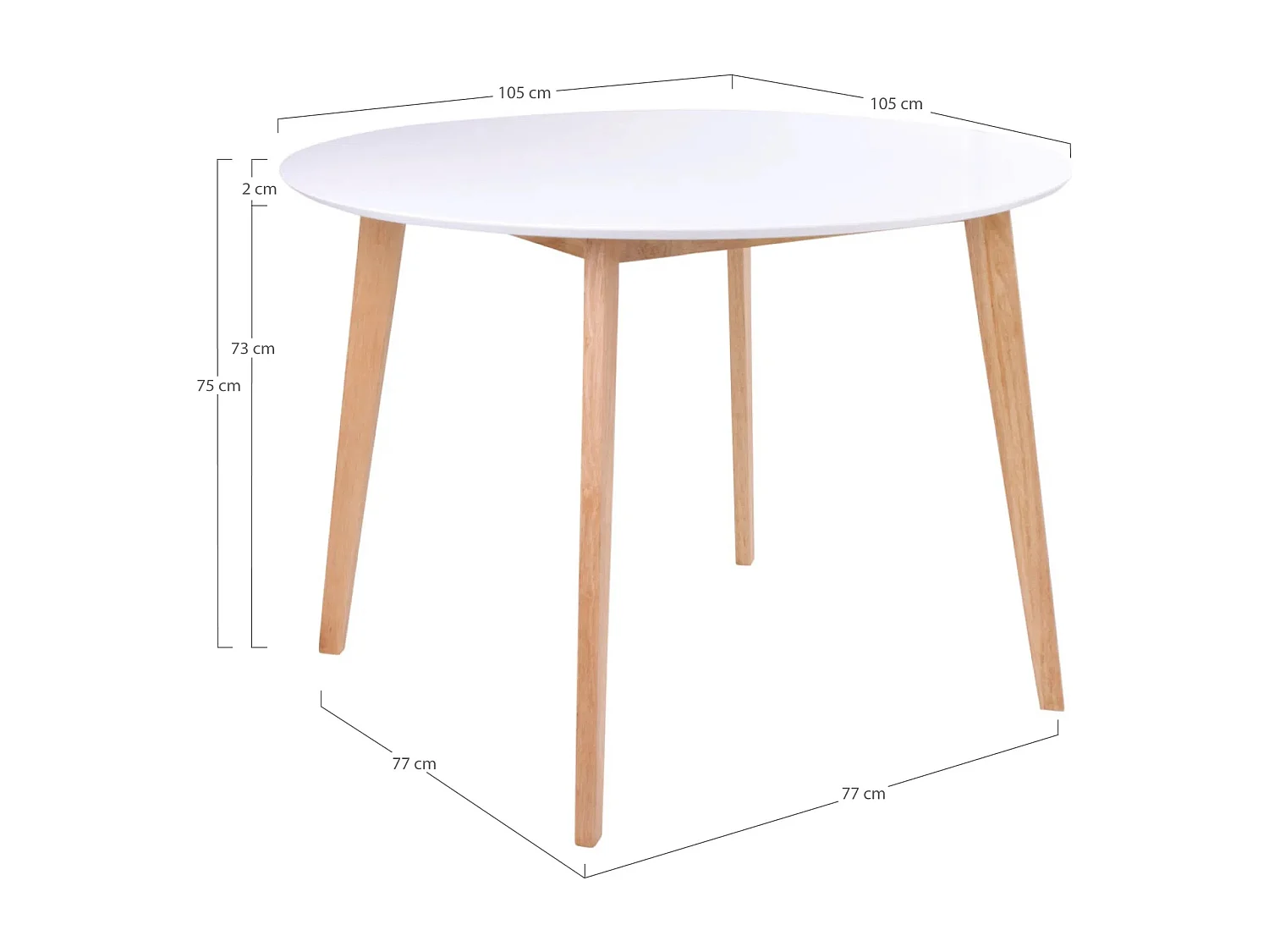 Table ronde VOJENS – Élégance scandinave et convivialité au quotidien-Blanc