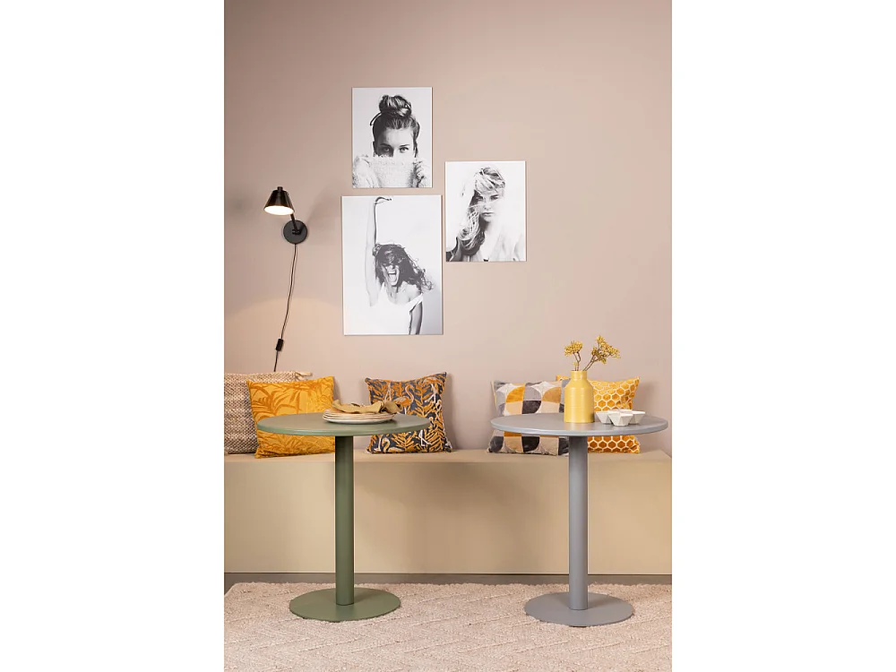 Metsu - Table de bistrot ronde - Couleur - Gris clair