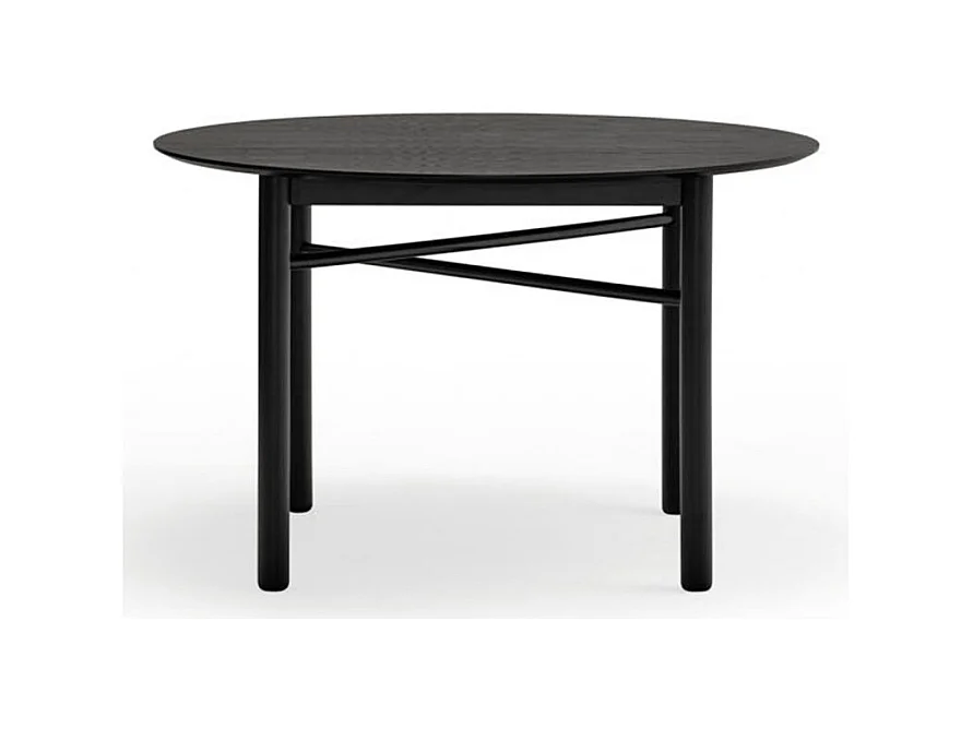 Junco - Table à manger 4 personnes ronde en bois - Couleur - Noir