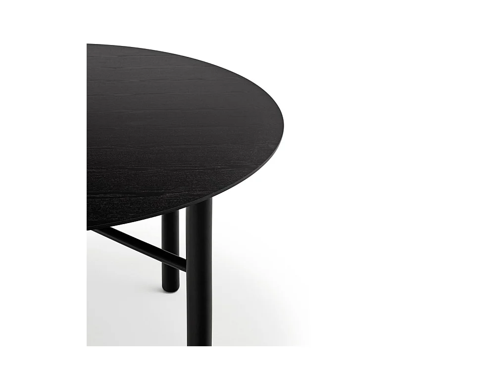 Junco - Table à manger 4 personnes ronde en bois - Couleur - Noir