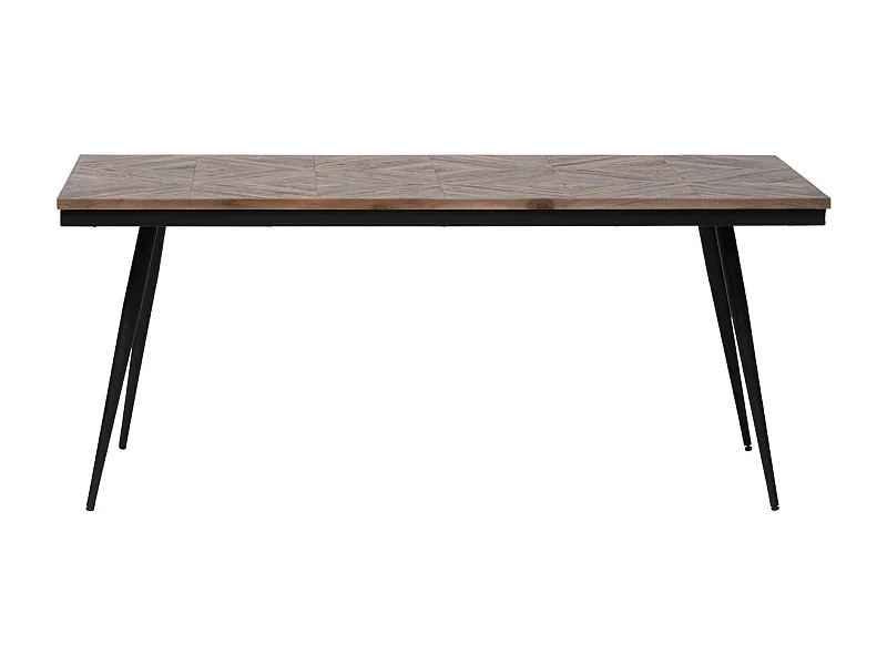 RHOMBIC - Table de repas en teck recyclé et métal