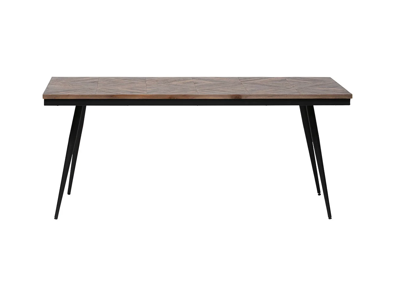 RHOMBIC - Table de repas en teck recyclé et métal