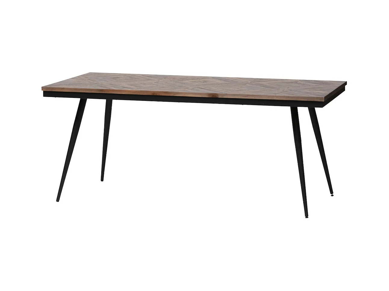 RHOMBIC - Table de repas en teck recyclé et métal