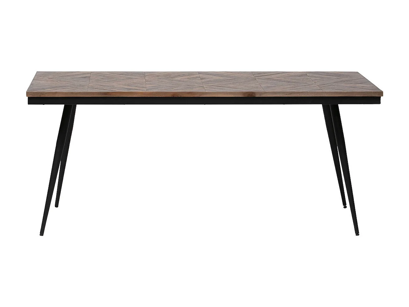 RHOMBIC - Table de repas en teck recyclé et métal