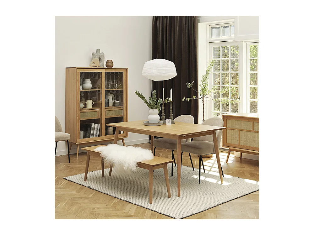 Kiyo - Table à manger extensible 4 à 10 personnes en bois 150-240x90cm - Bois clair