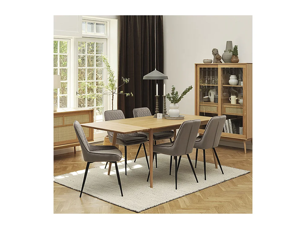 Kiyo - Table à manger extensible 4 à 10 personnes en bois 150-240x90cm - Bois clair