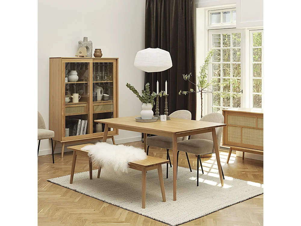 Kiyo - Table à manger extensible 4 à 10 personnes en bois 150-240x90cm - Bois clair