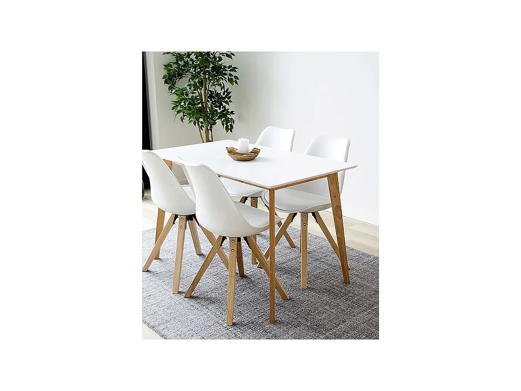 Table de salle à manger VOJENS – Style scandinave et format compact-Noir