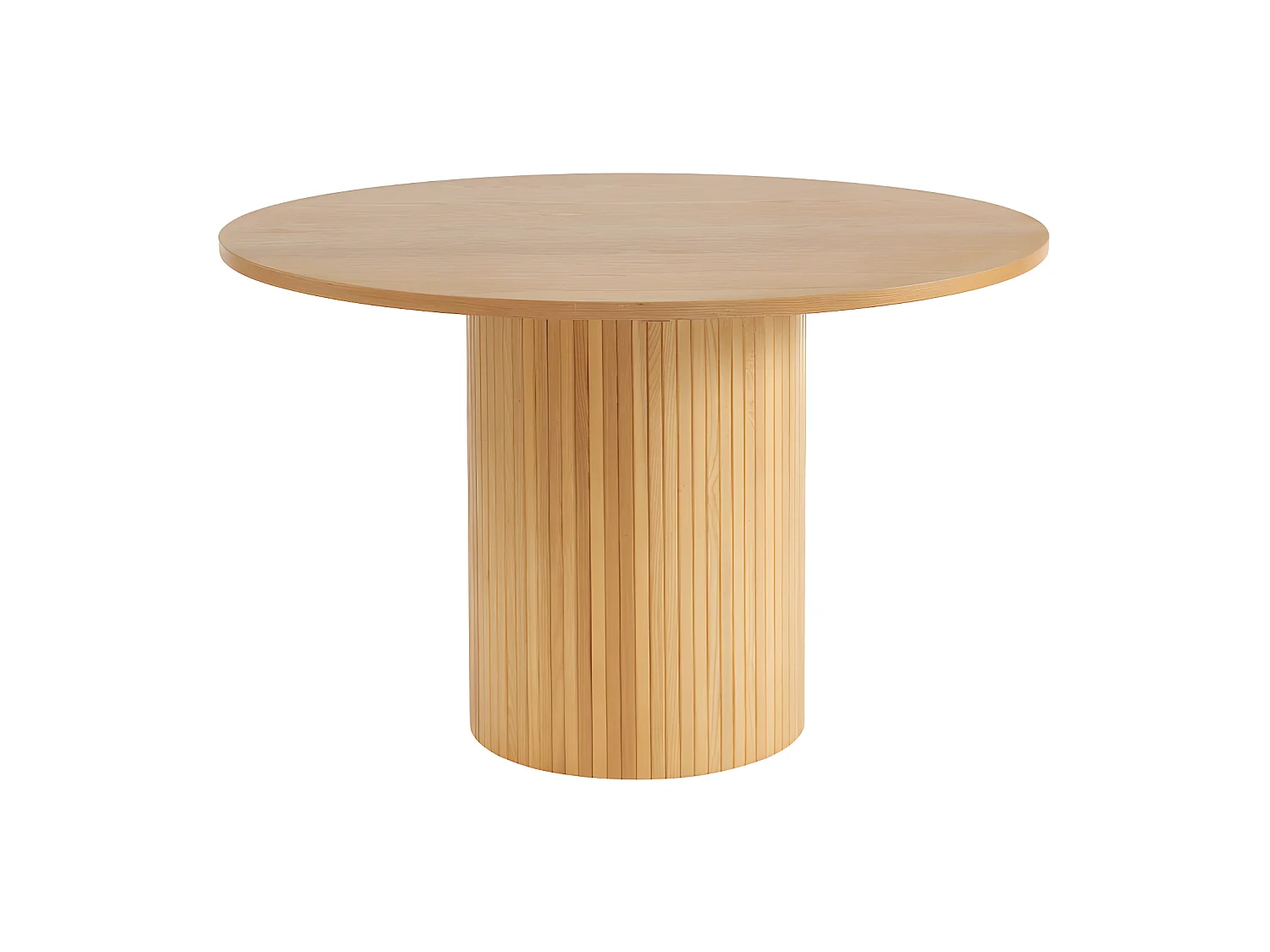 Mati - Table à manger 4 personnes ronde en bois - Bois clair