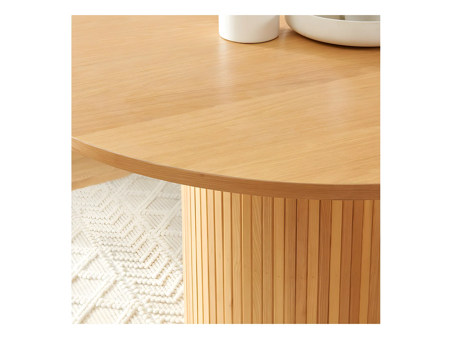 Mati - Table à manger 4 personnes ronde en bois - Bois clair