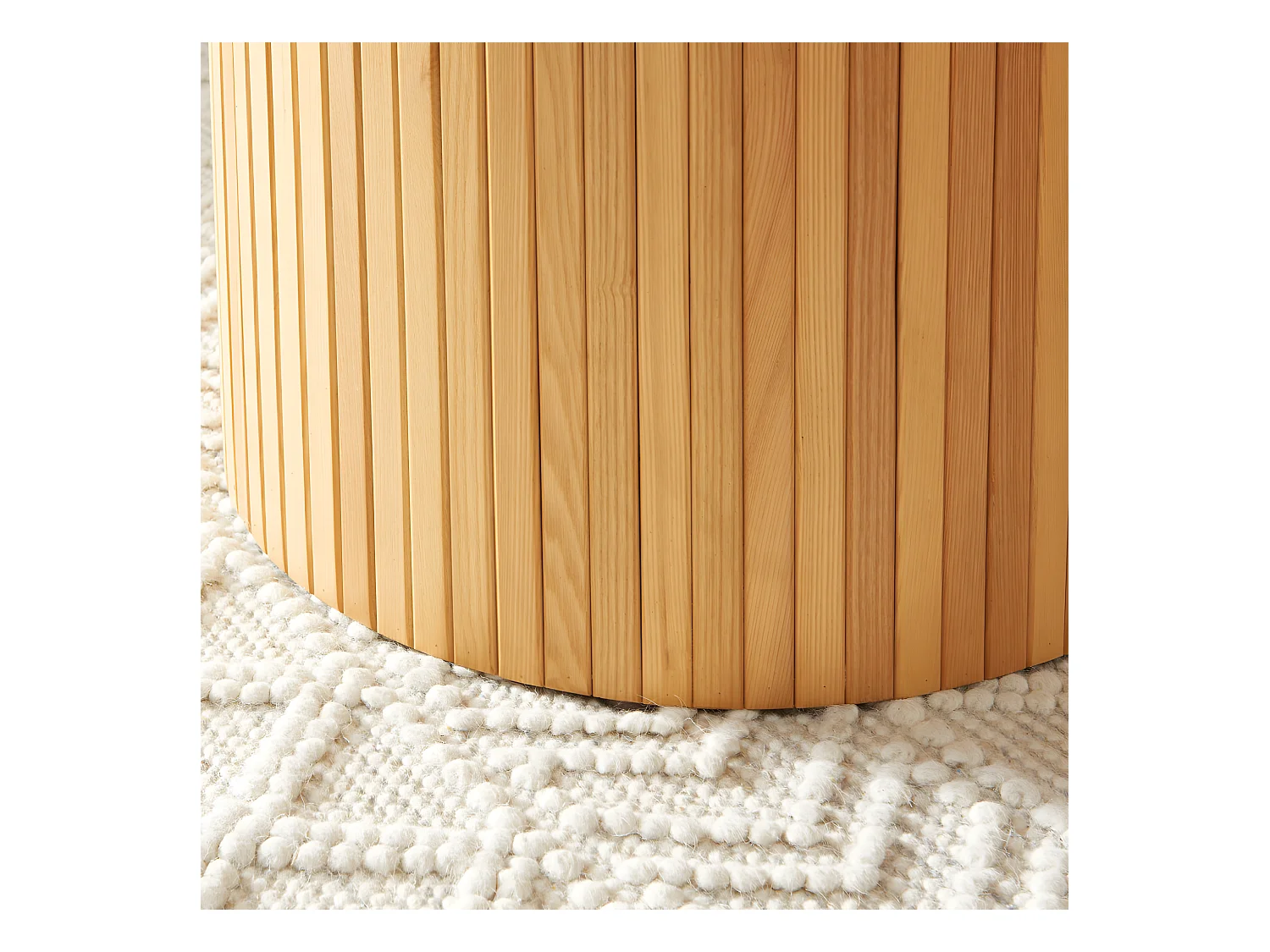 Mati - Table à manger 4 personnes ronde en bois - Bois clair