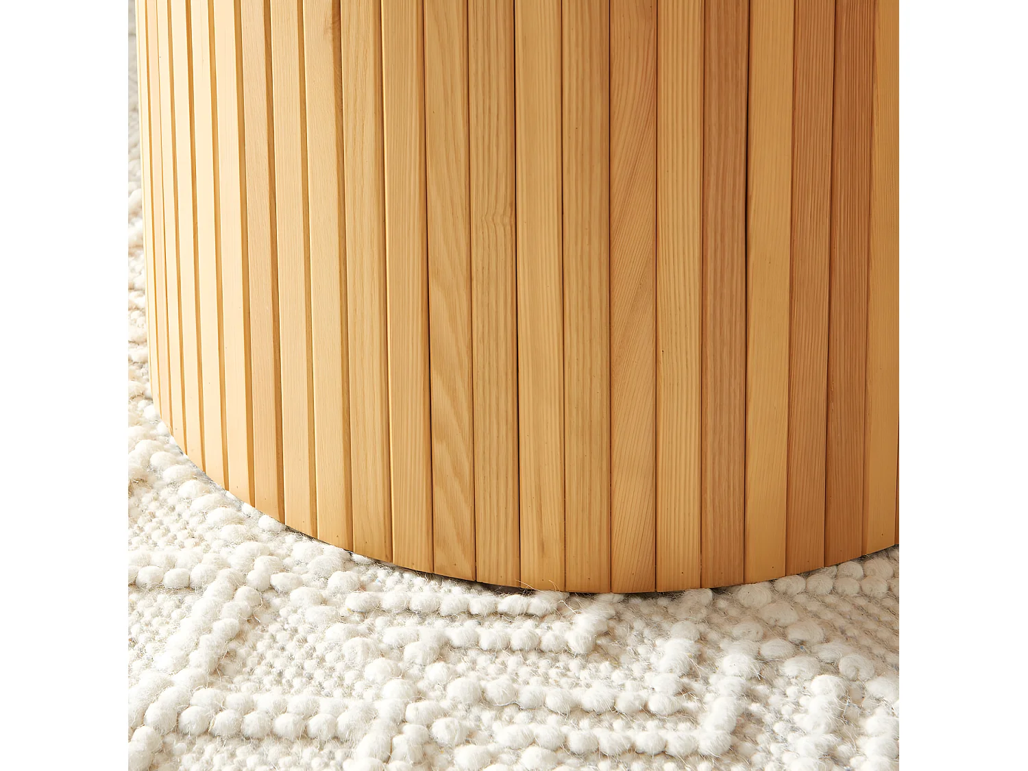 Mati - Table à manger 4 personnes ronde en bois - Bois clair