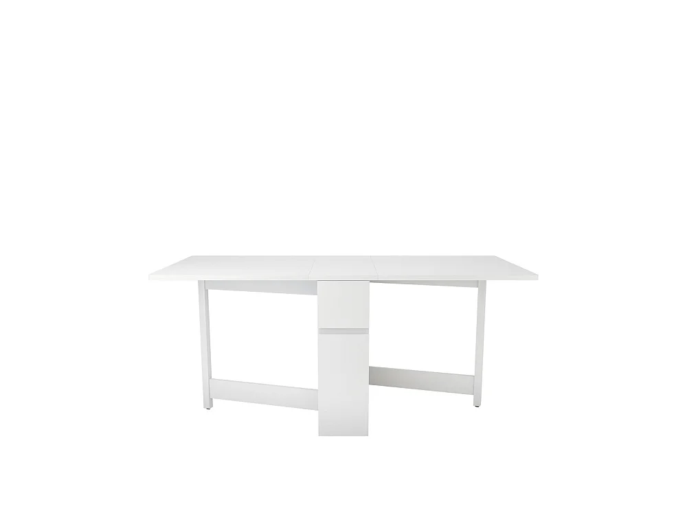 Kungla - Table à manger pliable 2 personnes en bois - Blanc
