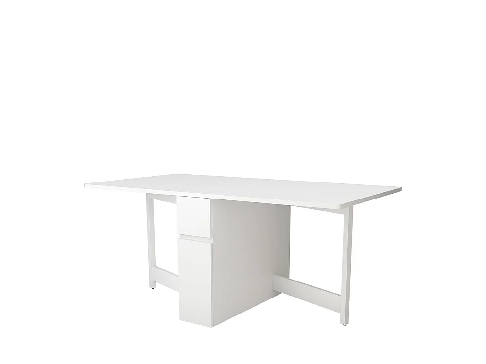 Kungla - Table à manger pliable 2 personnes en bois - Blanc