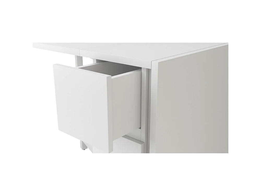 Kungla - Table à manger pliable 2 personnes en bois - Blanc