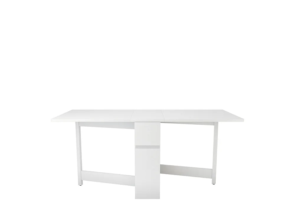 Kungla - Table à manger pliable 2 personnes en bois - Blanc