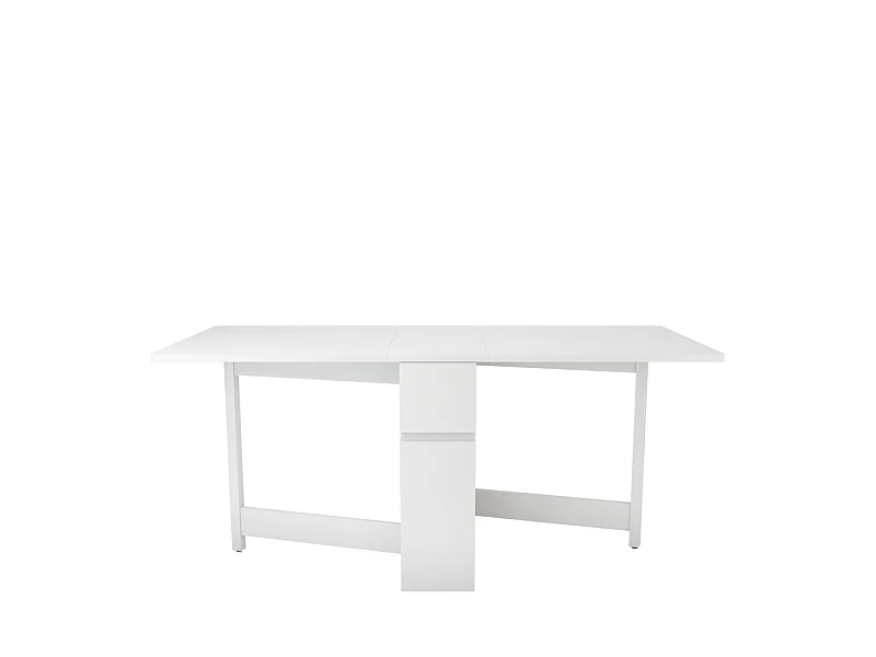 Kungla - Table à manger pliable 2 personnes en bois - Blanc