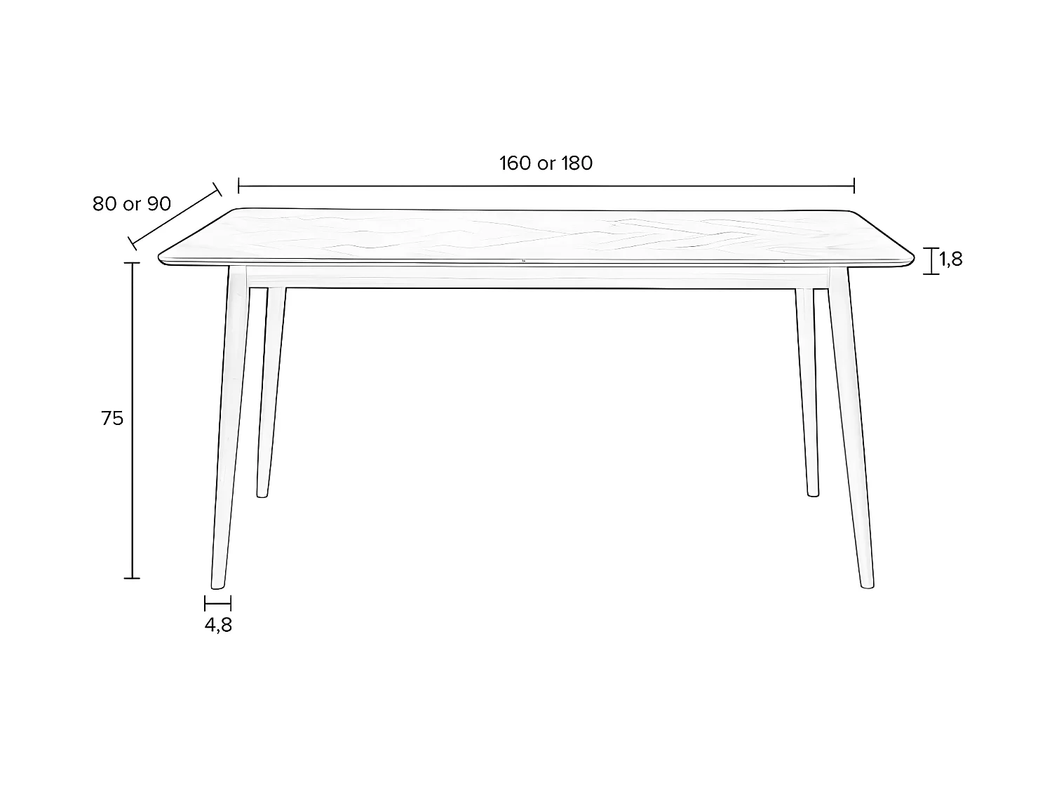 Fabio - Table à manger 6 personnes en bois - Bois clair