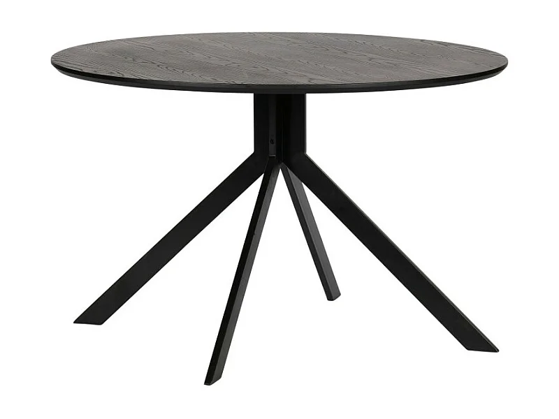 Bruno - Table à manger 4 personnes ronde en bois et métal - Couleur - Noir
