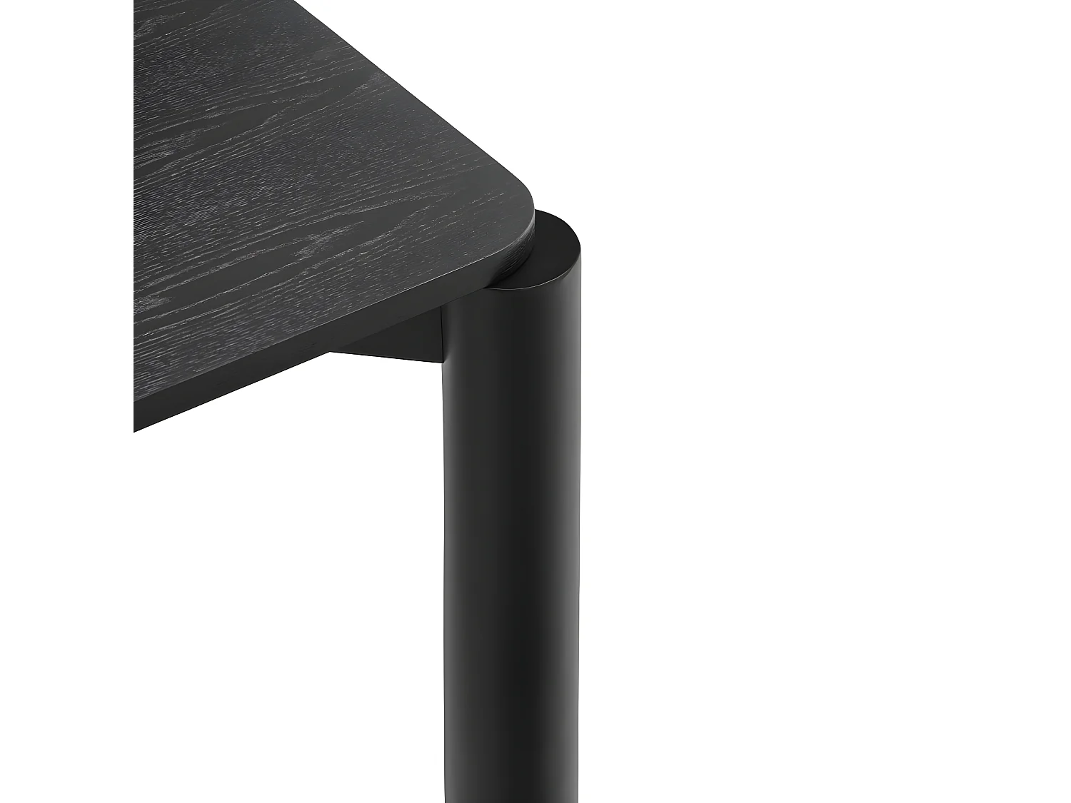 Atlas - Table à manger extensible 6 à 8 personnes en bois 160-200x95cm - Noir